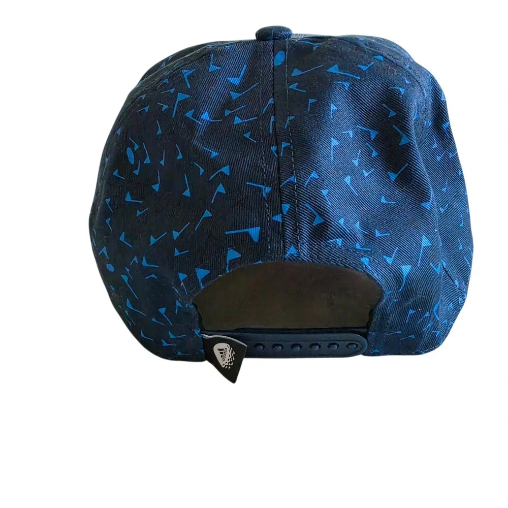 Adidas Golf Mens Navy Blue Flag Print Snapback Hat Rope Cap GOLF Embroidery